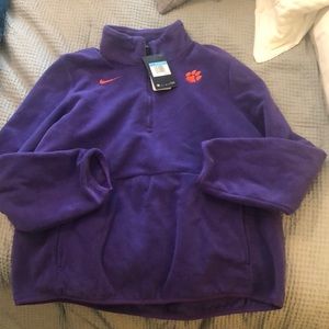 Clemson fleece purple pullover